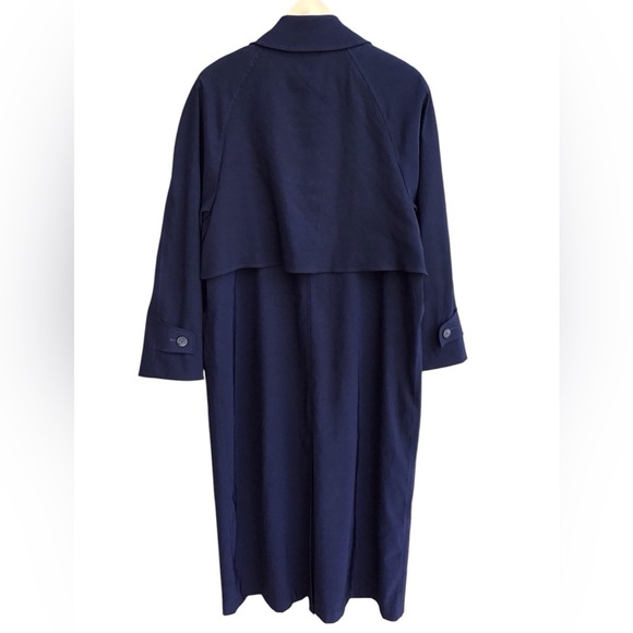 Saks Fifth Avenue Blue Long Length Trench Coat - Picture 6 of 7